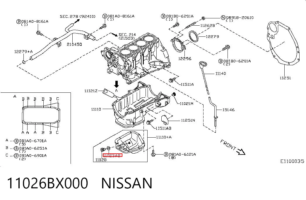11026BX000 Nissan/Infiniti