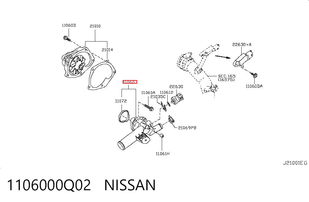 Obudowa termostatu Nissan JUKE JPN hatchback (F15) (2010 - 2019) cena, od 54,12 USD
