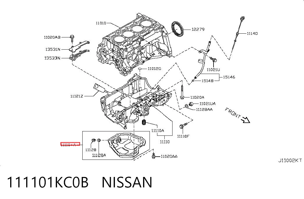 Do koszyka Miska olejowa silnika Nissan Qashqai II J11