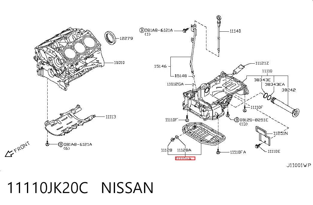 Miska olejowa silnika Infiniti Q50 sedana (V37) (2013 - 2026) cena, od 37,11 USD