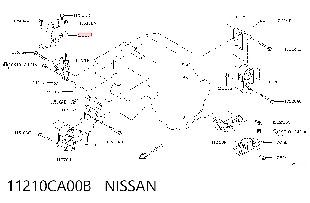 11210CA00B Nissan/Infiniti Poduszka (podpora) silnika prawa