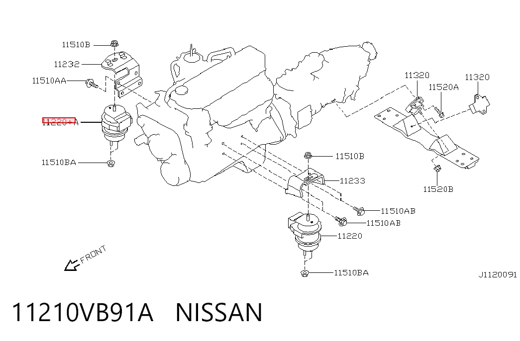 Kupić Poduszka (podpora) silnika prawa Nissan Patrol Y61 w dobrej cenie