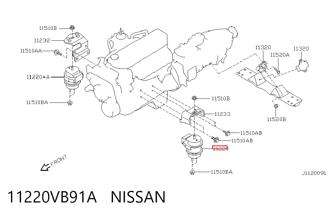 Kupić Poduszka (podpora) silnika lewa Nissan Patrol  Y61 w dobrej cenie