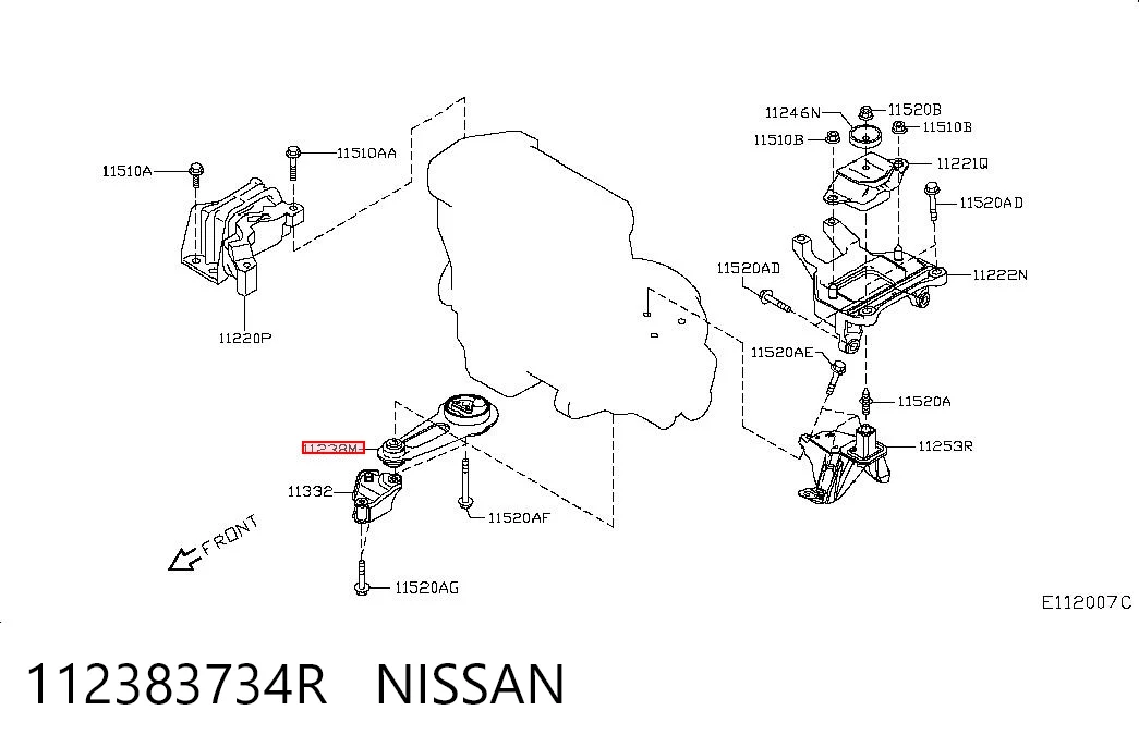  Poduszka (podpora) silnika tylna Nissan Qashqai 2