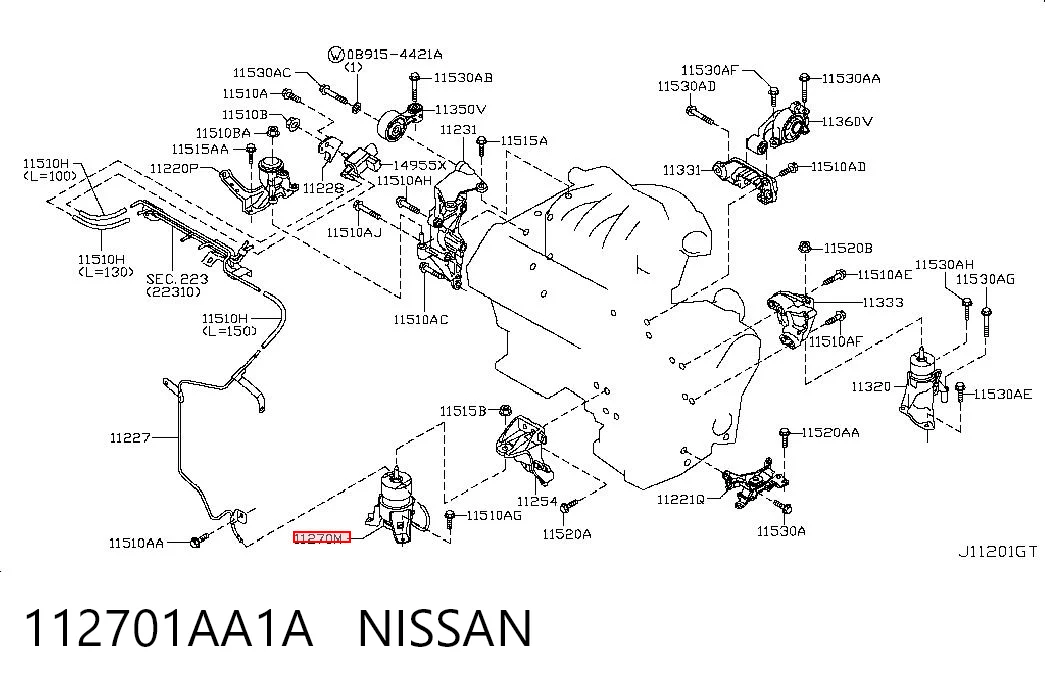 112701AA1A Nissan/Infiniti Poduszka (podpora) silnika przednia
