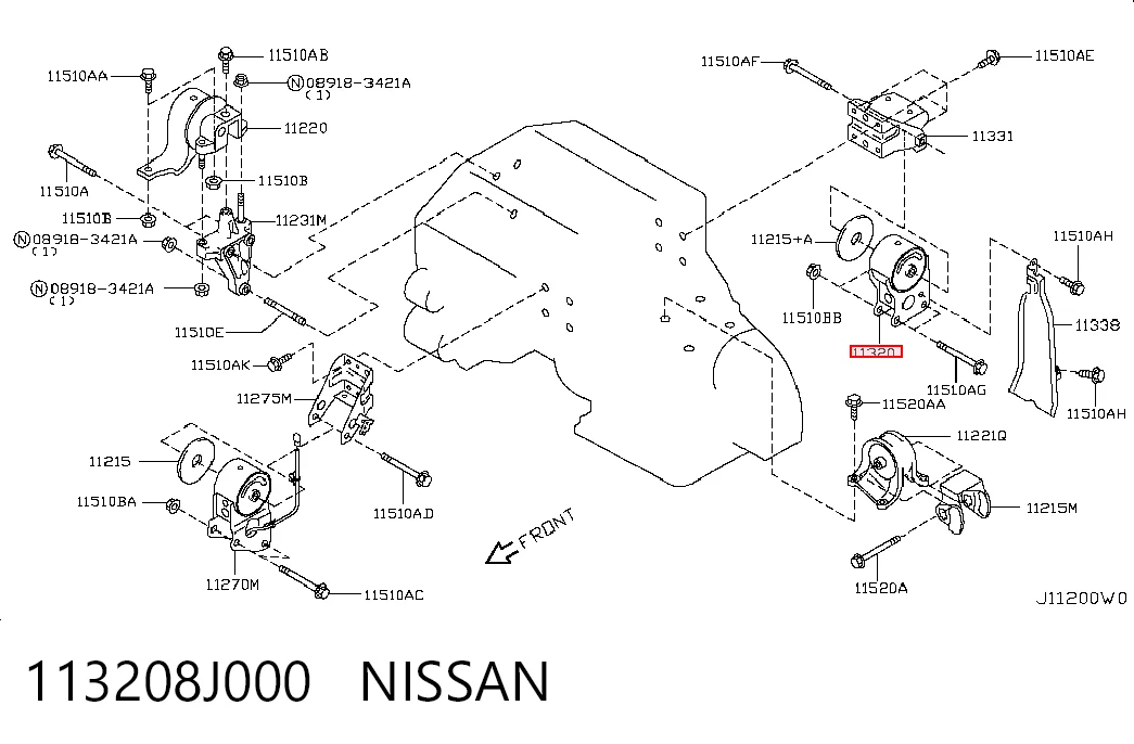 Kupić Poduszka (podpora) silnika tylna Nissan Altima   w dobrej cenie