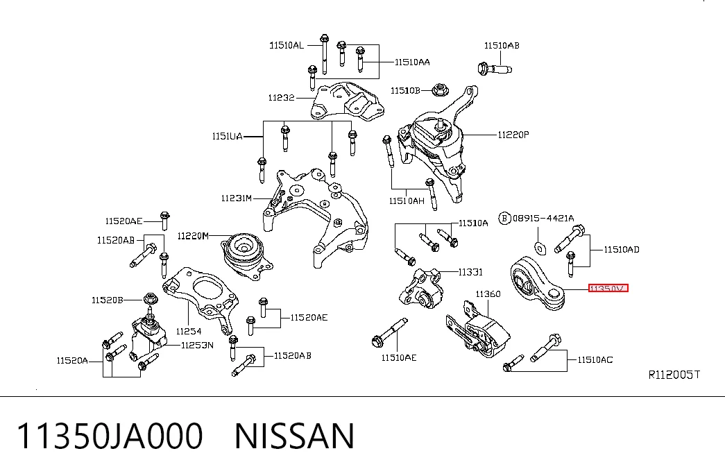 Poduszka (podpora) silnika prawa Nissan Teana 