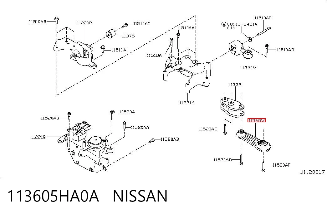 Poduszka (podpora) silnika tylna Nissan Rogue SUV (T32U) (2013 - 2020) cena, od 30,24 USD