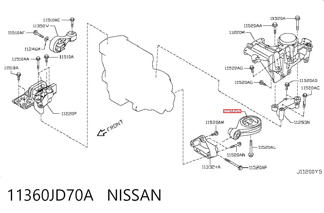  Poduszka (podpora) silnika tylna Nissan Qashqai 