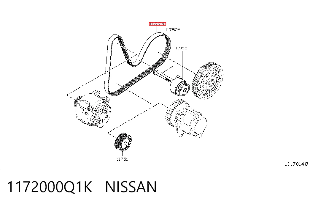Pas napędowy mechanizmów do Volkswagen Golf VIII CD1, DA1