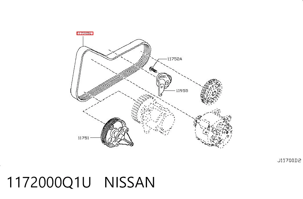 MN195903 Mitsubishi Pas napędowy mechanizmów