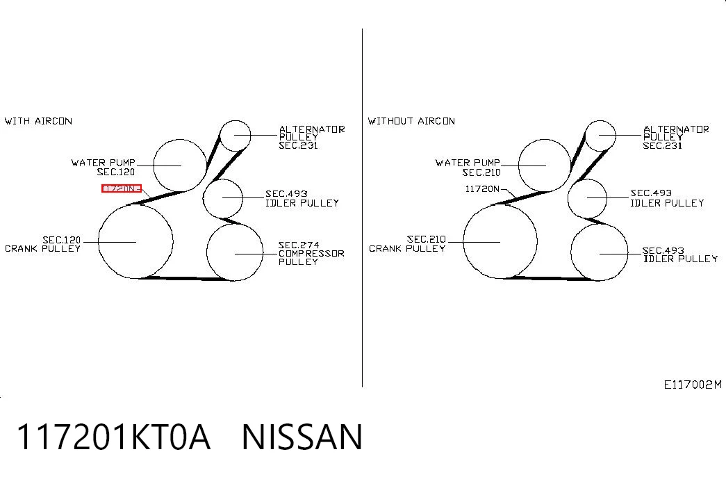 117201KT0A Nissan/Infiniti Pas napędowy mechanizmów