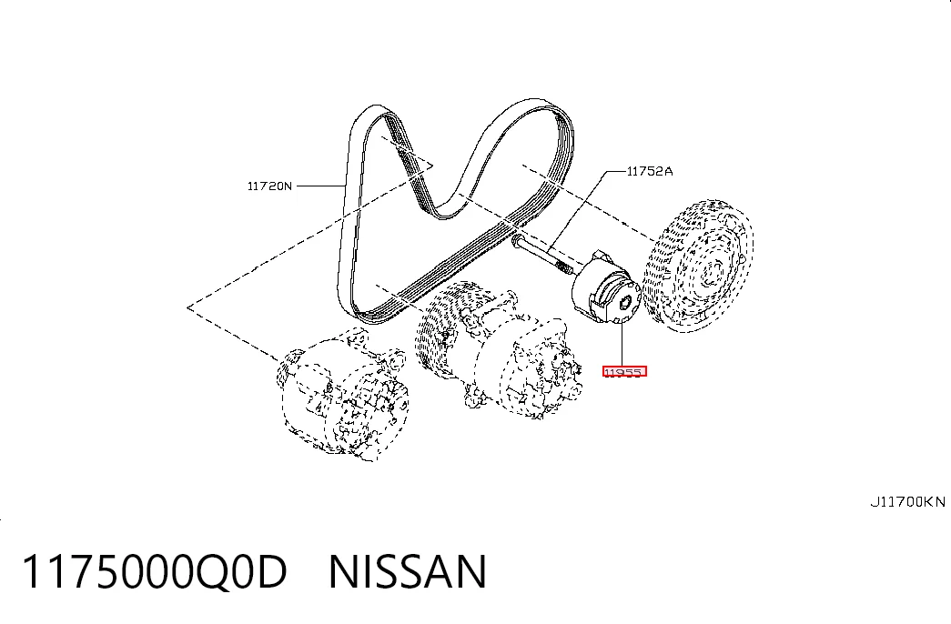 Do koszyka Napinacz paska napędowego Nissan JUKE NMUK F15E