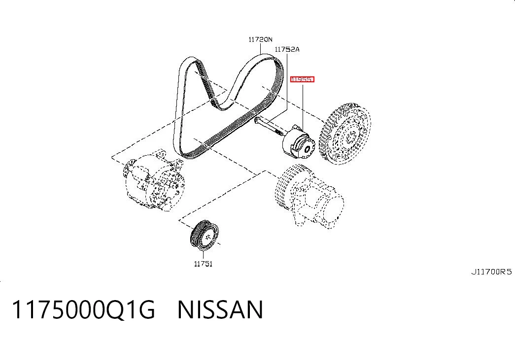  Napinacz paska napędowego Nissan Almera 2