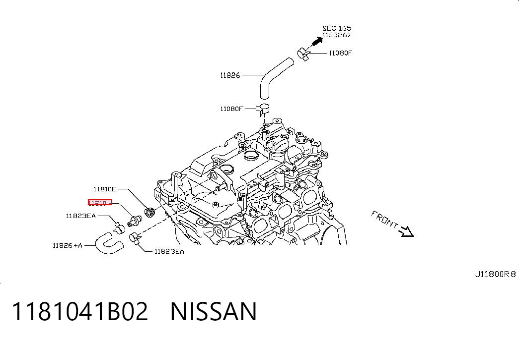 1181041B02 Nissan/Infiniti Zawór PCV odpowietrzający silnik