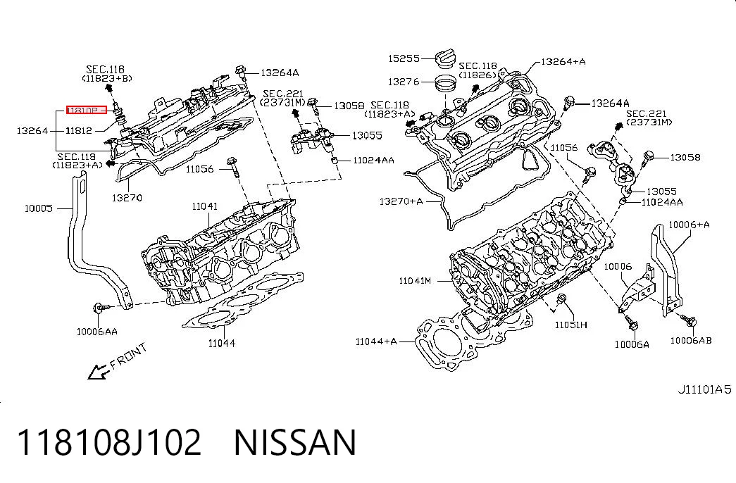 Zawór PCV odpowietrzający silnik do Infiniti FX  S50