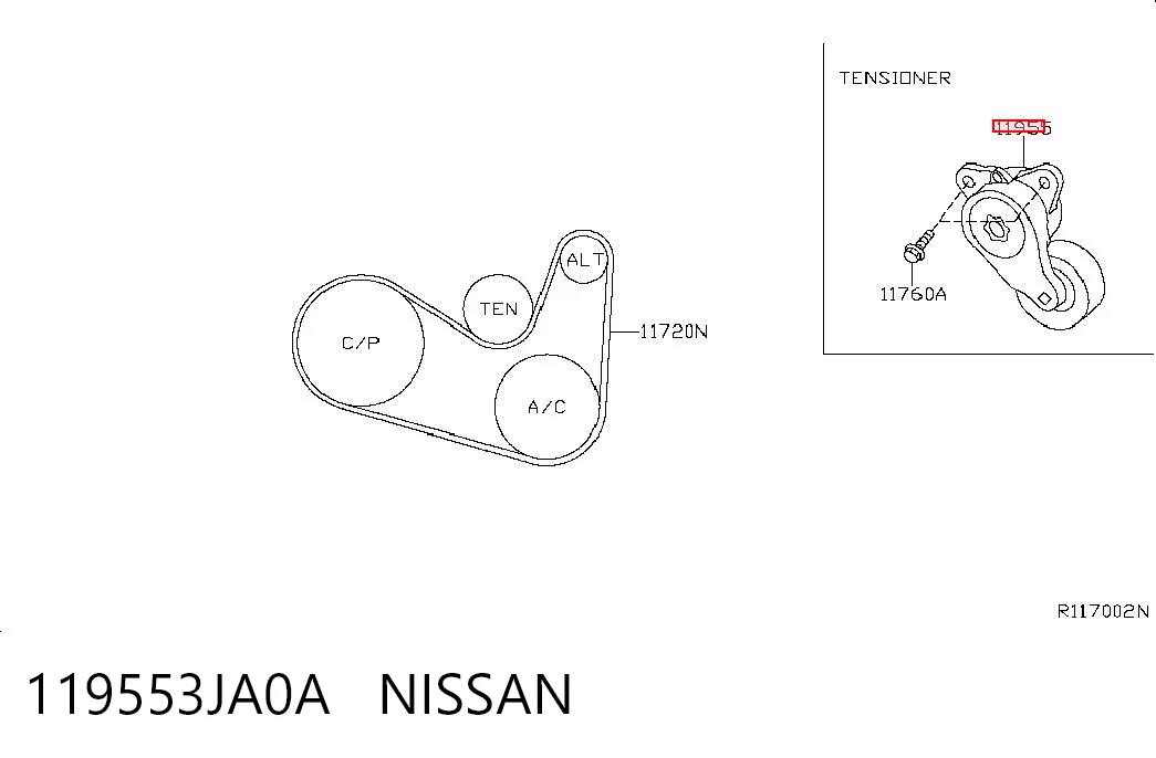 119553JA0A Nissan/Infiniti Napinacz paska napędowego