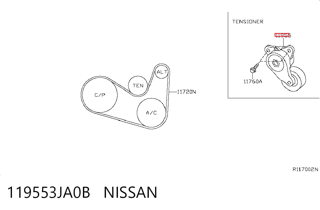 119553JA0B Nissan/Infiniti Napinacz paska napędowego