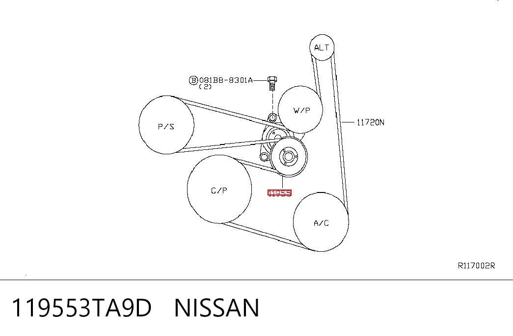 119553TA9D Nissan/Infiniti Napinacz paska napędowego