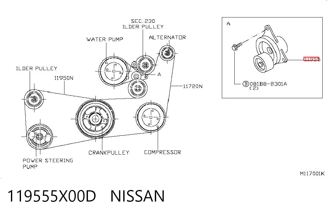 119555X00D Nissan/Infiniti Napinacz paska napędowego