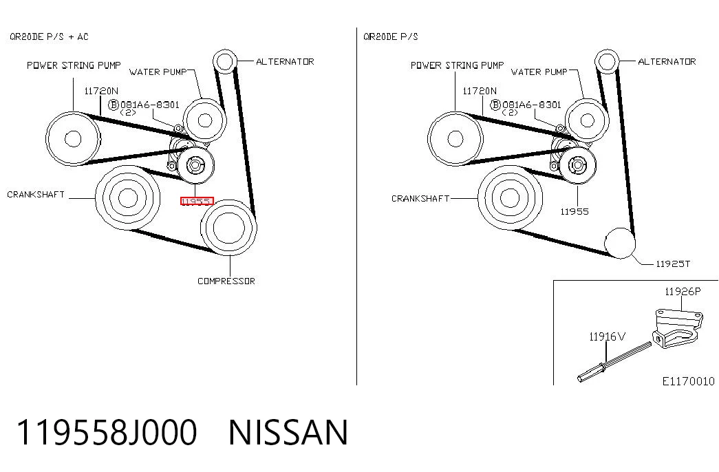 119558J000 Nissan/Infiniti Napinacz paska napędowego