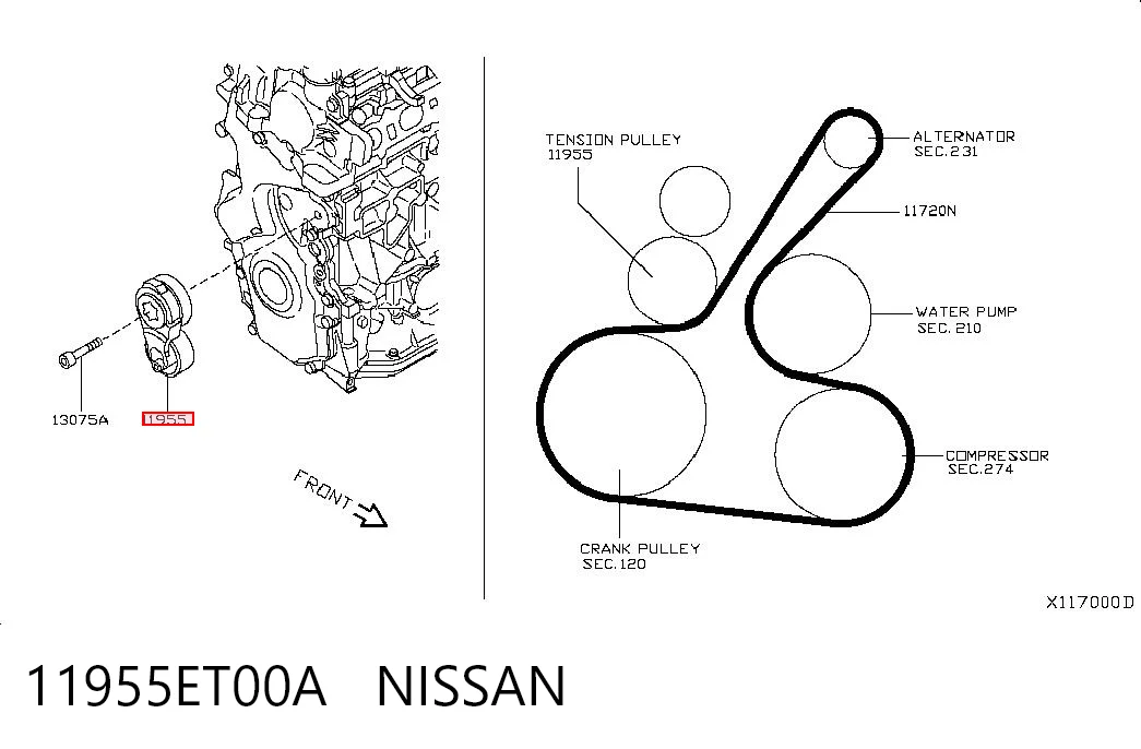 11955ET00A Nissan/Infiniti Napinacz paska napędowego