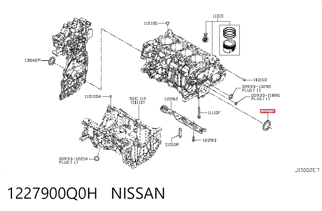Do koszyka Uszczelniacz wału korbowego silnika tylny Nissan JUKE JPN F15
