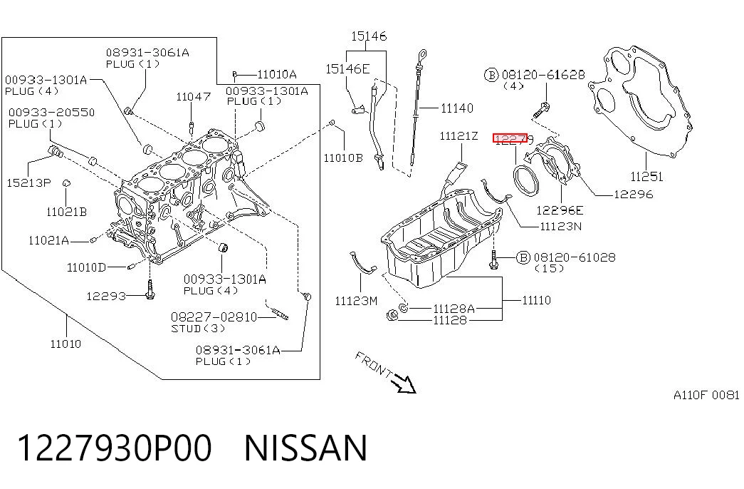Uszczelniacz wału korbowego silnika tylny do Nissan Almera I N15