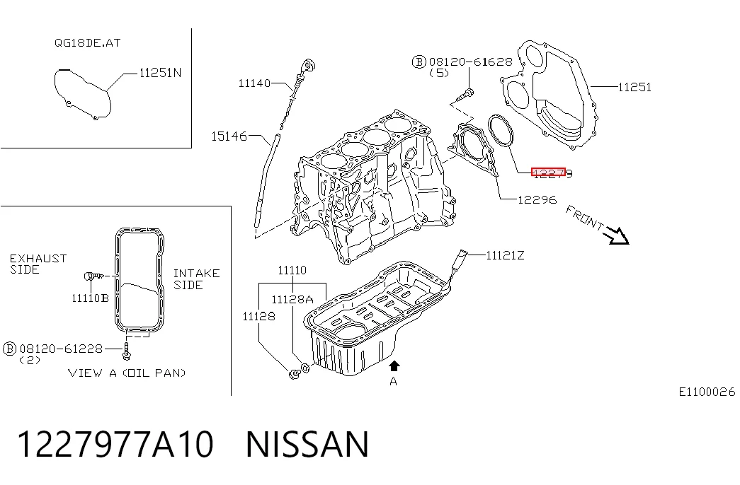 Uszczelniacz wału korbowego silnika tylny Nissan Almera I