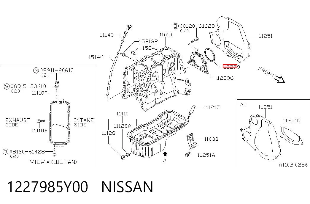 Uszczelniacz wału korbowego silnika tylny do Nissan Almera I N15