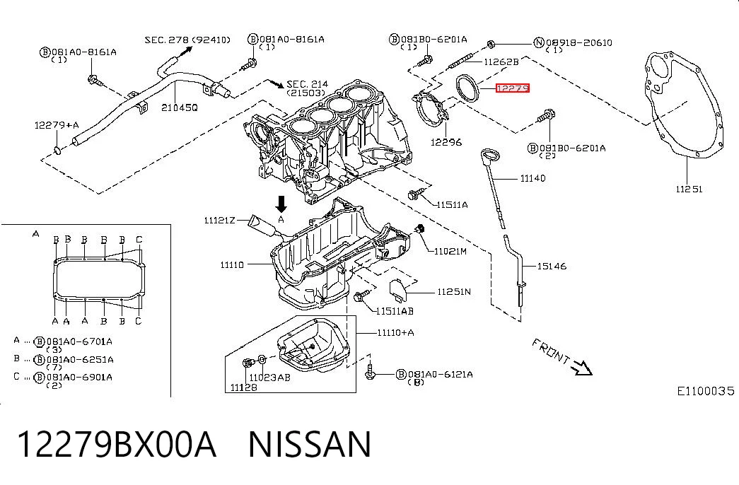  Uszczelniacz wału korbowego silnika tylny Nissan Almera 1