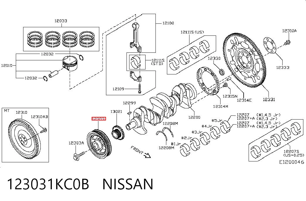 Koło pasowe wału korbowego do Nissan JUKE JPN F15