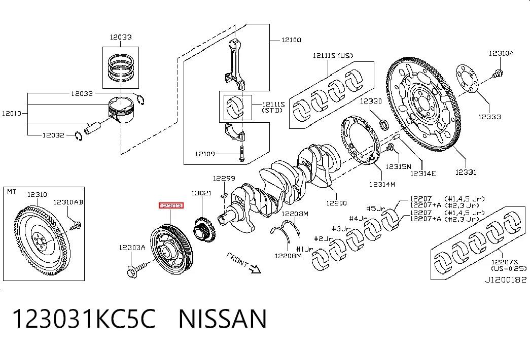 Koło pasowe wału korbowego Nissan JUKE JPN hatchback (F15) (2010 - 2019) cena, od 59,23 USD