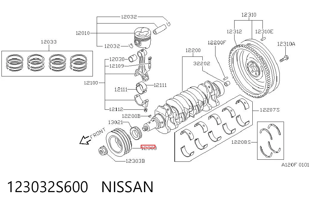 Koło pasowe wału korbowego Nissan Terrano I SUV (WD21) (1986 - 1995) cena, od 82,11 USD