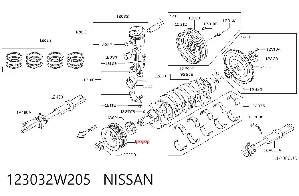 Koło pasowe wału korbowego Nissan Terrano II SUV (R20) (1993 - 2006) cena, od 110,17 USD