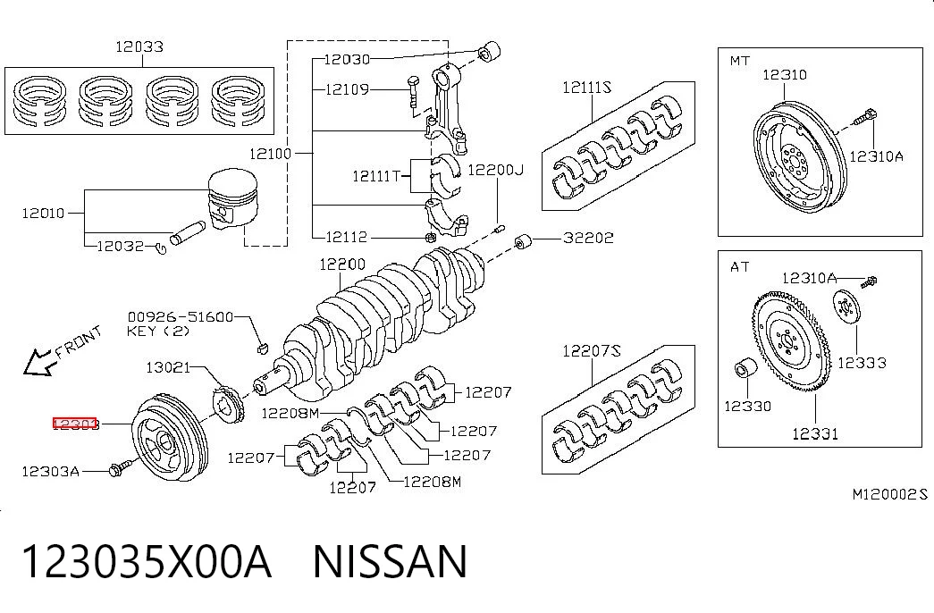 Koło pasowe wału korbowego Nissan Pathfinder 