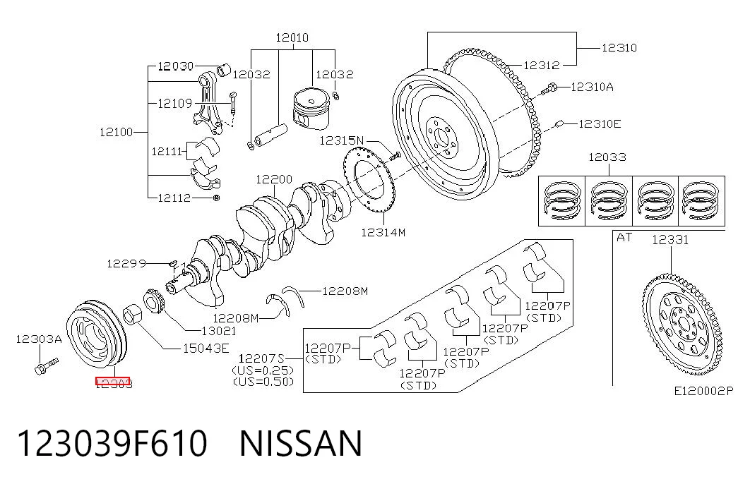 Do koszyka Koło pasowe wału korbowego Nissan Almera TINO V10