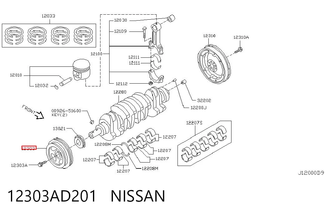  Koło pasowe wału korbowego Nissan X-Trail 