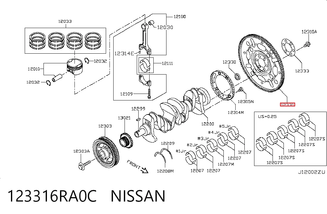 Kupić Koło zamachowe silnika Nissan Rogue  T32U w dobrej cenie