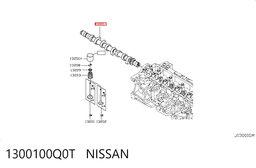 Wał rozrządu silnika do Nissan Qashqai II J11