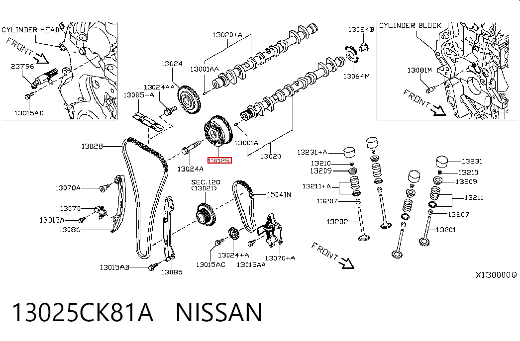 Koło zębatewalcowe wałka rozrządu silnika do Nissan Qashqai J10