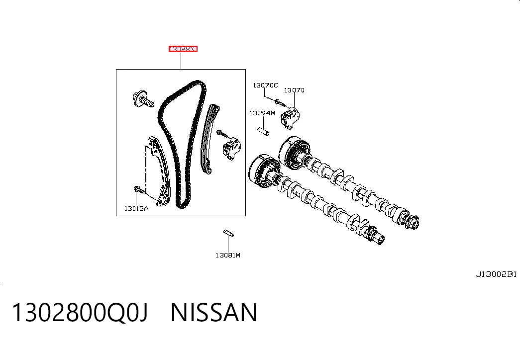 Łańcuch rozrządu górny, zestaw 130C16519R Renault (RVI)