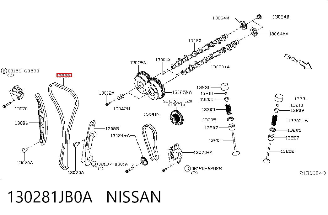 130281JB0A Nissan/Infiniti Łańcuch rozrządu