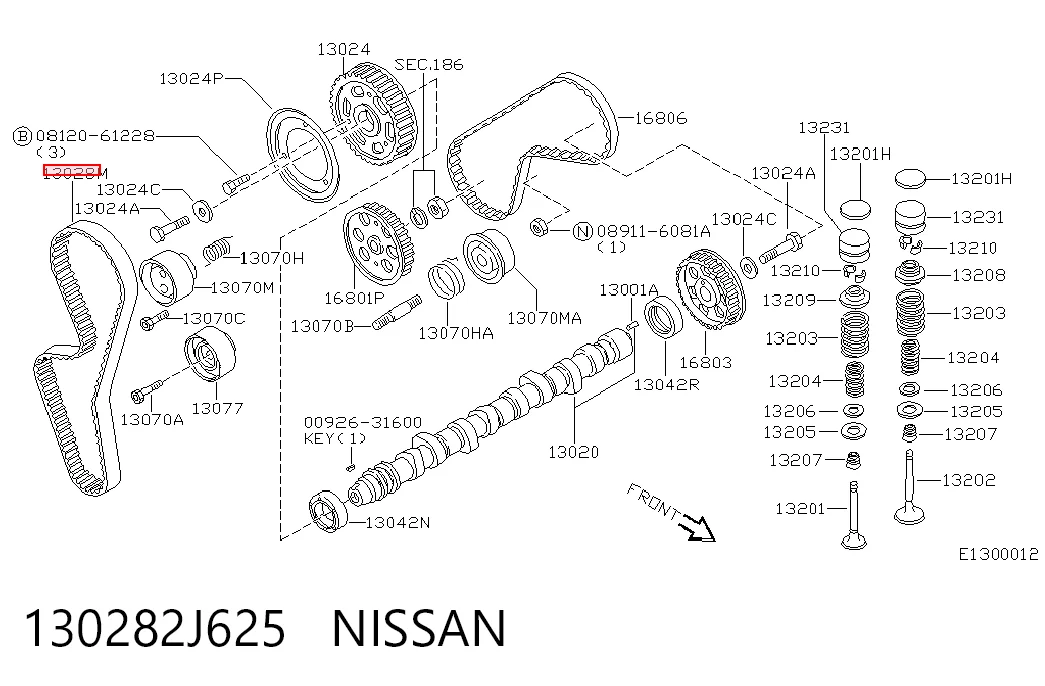 Pasek rozrządu Nissan Almera I hatchback (N15) (1995 - 2000) cena, od 19,60 USD