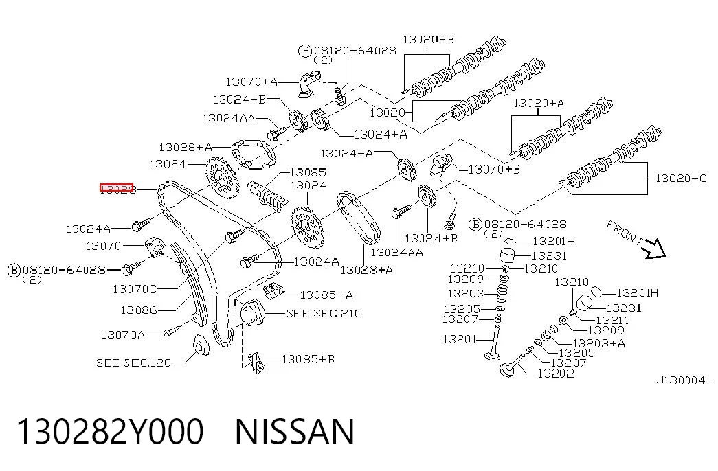 130282Y000 Nissan/Infiniti Łańcuch rozrządu