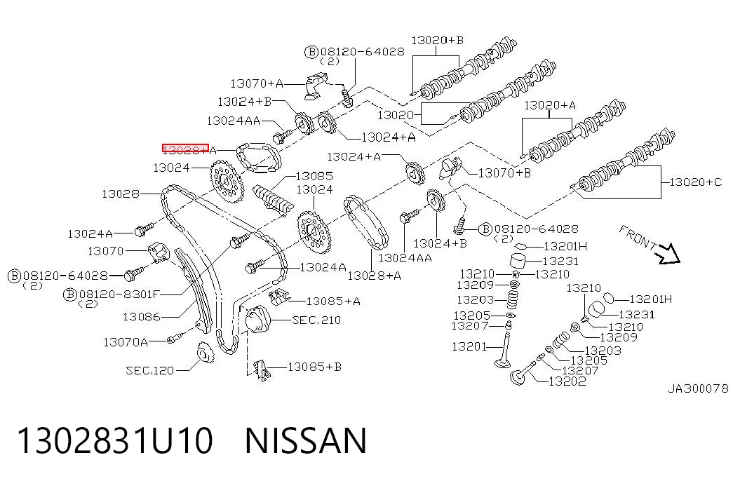 1302831U10 Nissan/Infiniti Łańcuch rozrządu górny
