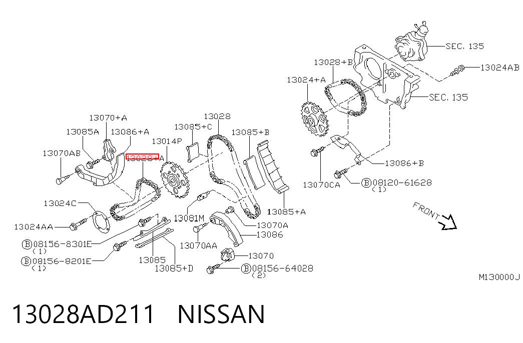 Łańcuch rozrządu do Nissan Pathfinder  R51M