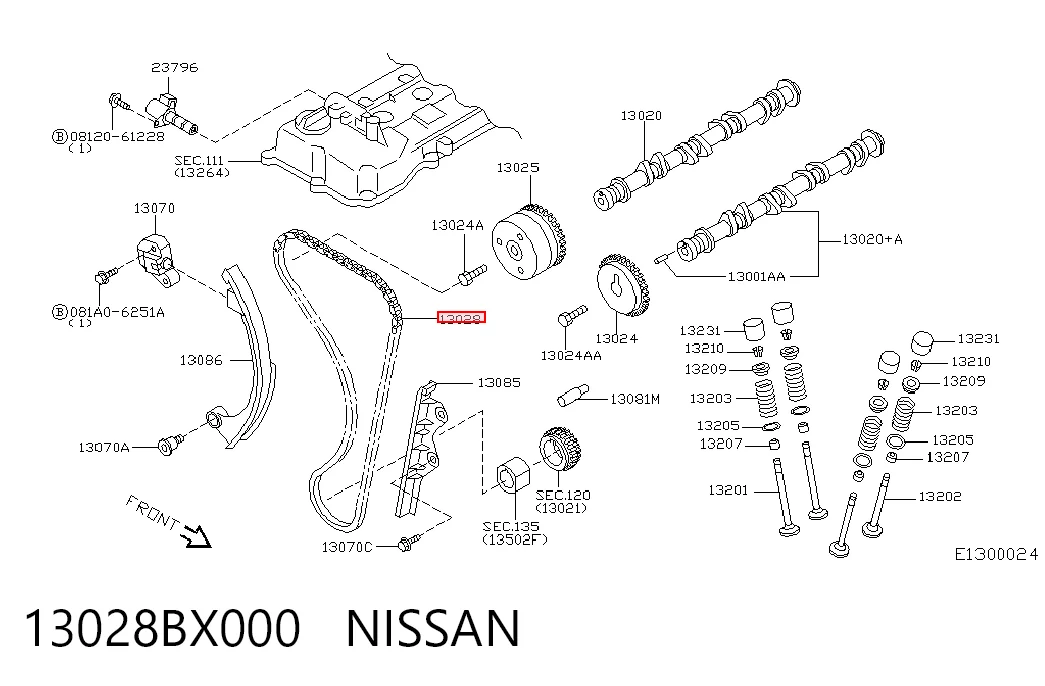  Łańcuch rozrządu Nissan Note 