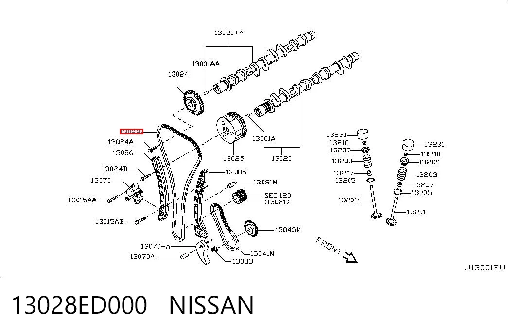 Łańcuch rozrządu do Nissan Qashqai +2 I J10