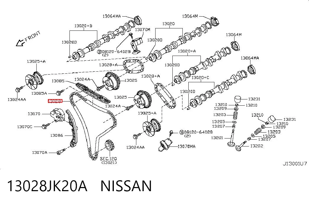 13028JK20A Nissan/Infiniti Łańcuch rozrządu